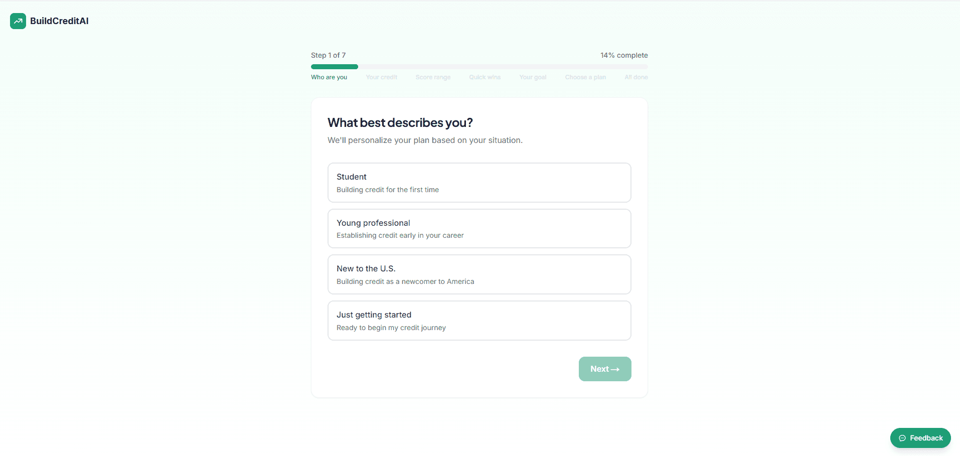 The recipient’s seven-step onboarding intake on day one